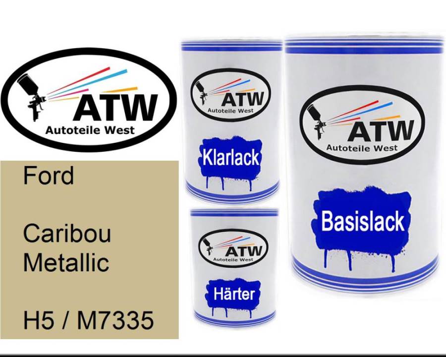 Ford, Caribou Metallic, H5 / M7335: 500ml Lackdose + 500ml Klarlack + 250ml Härter - Set, von ATW Autoteile West.